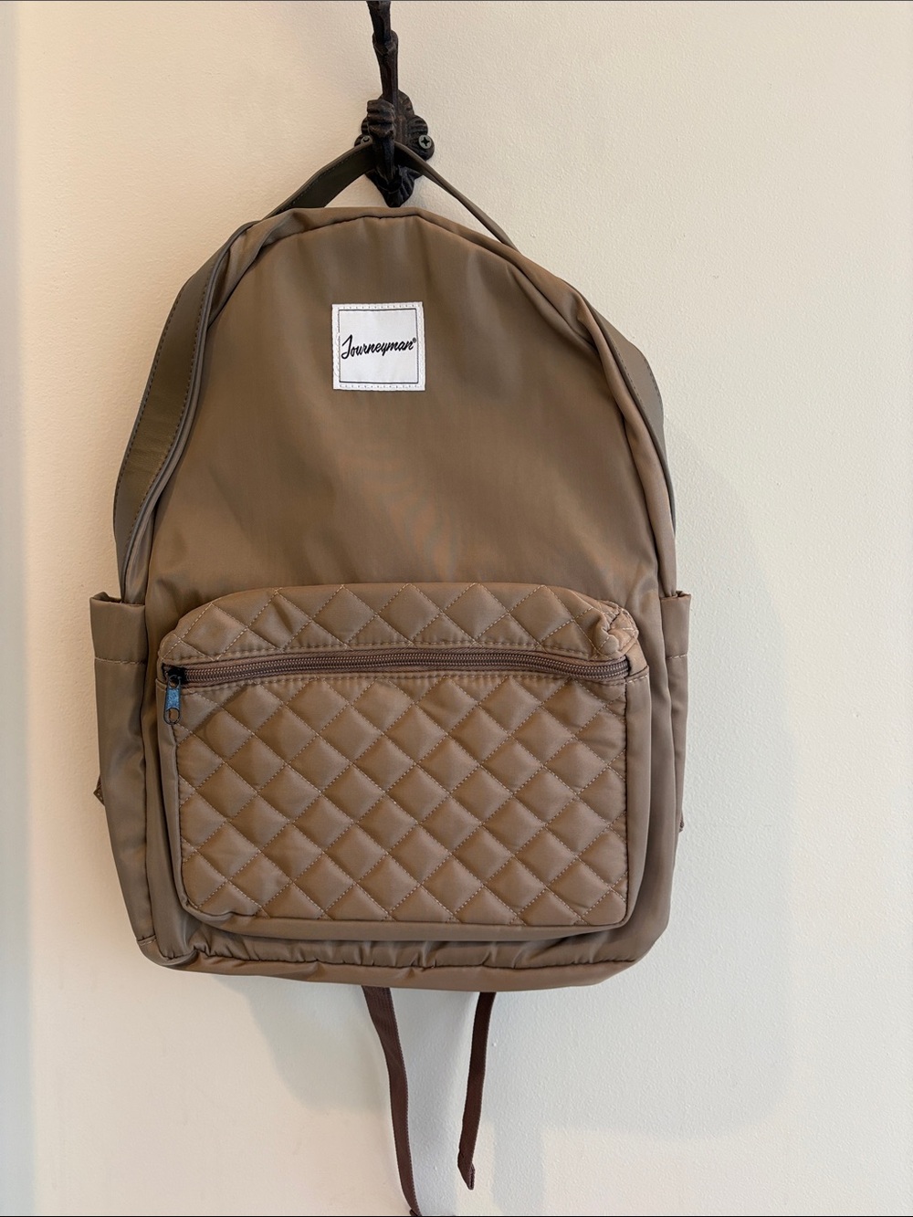 Journeyman Quilted Front Backpack in Taupe